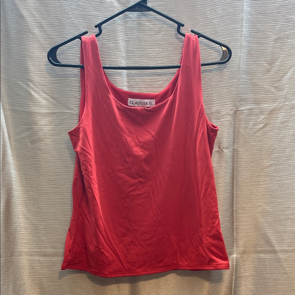 Claudia D. Women's Red Scoop Neck Tank